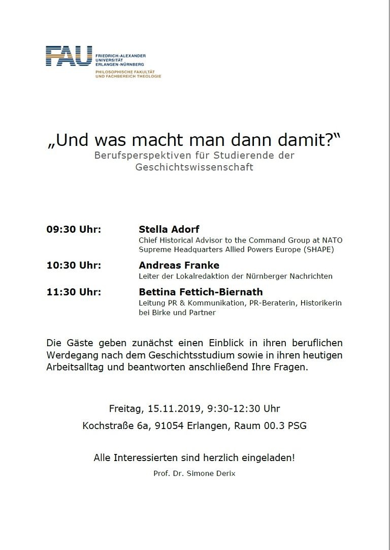 Berufsperspektiven für Studierende der Geschichtswissenschaft