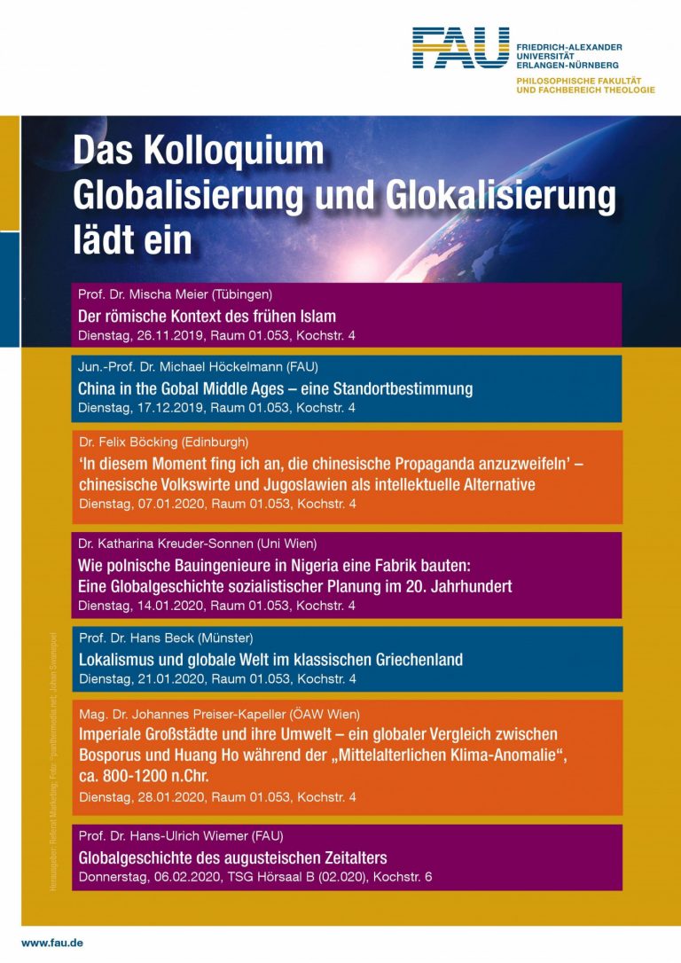 Einladung zum Kolloquium „Globalisierung und Glokalisierung“ im WS 2019/20