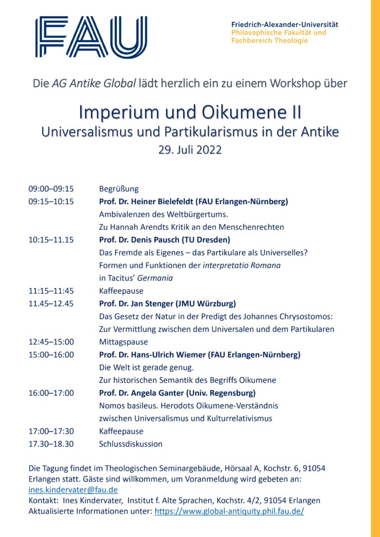 Einladung zum Workshop der AG Antike Global