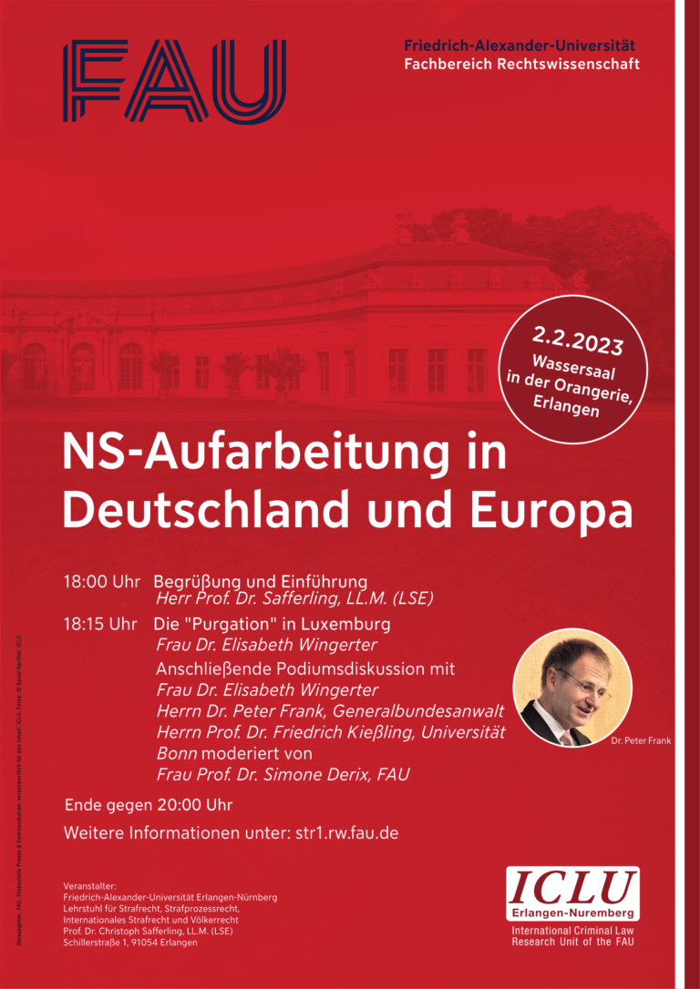 Podiumsdiskussion „NS-Aufarbeitung in Deutschland und Europa“ mit dem Generalbundesanwalt